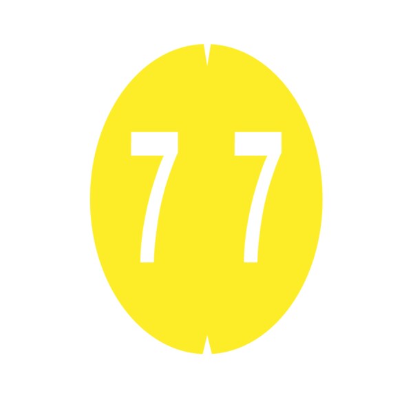 Nevs Filing Labels - Large - Number 7 1-1/4" x 1-1/8" Yellow XN-OVAL 7 - main